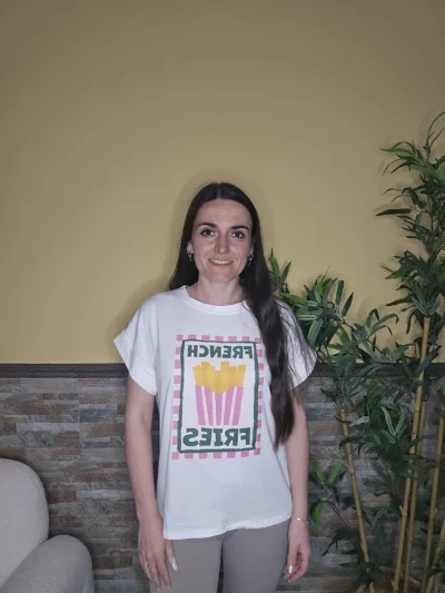 camiseta "french fries" blanco